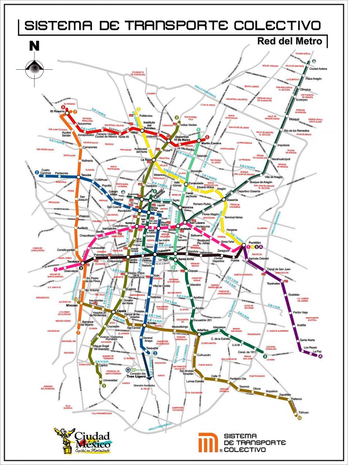 térkép Mexico City transit