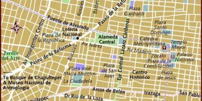 Centro történeti Mexico City térkép