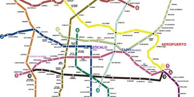 Mexico City vonat térkép