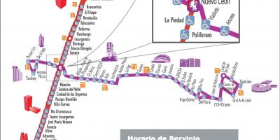 Térkép metrobus Mexico City