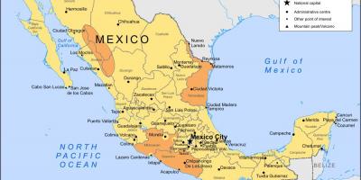 Térkép Mexico City, valamint a környező területeken