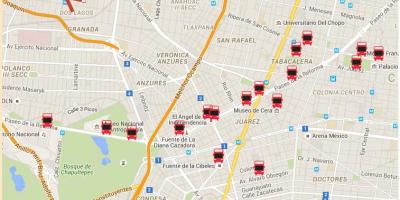 Turibus Mexico City útvonal térkép