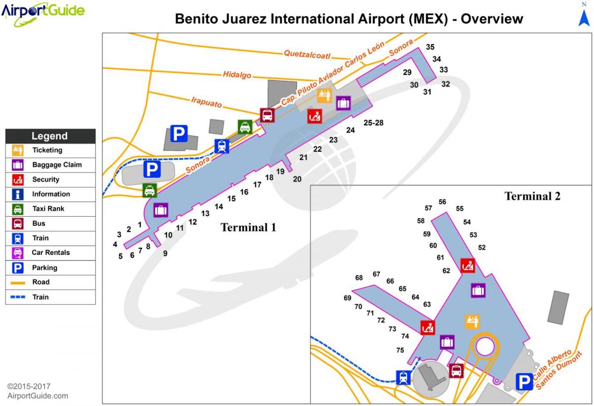 benito juarez nemzetközi repülőtér térkép