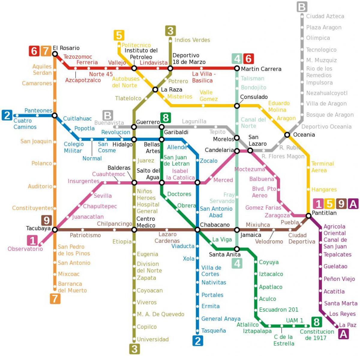 Mexico df metró térkép