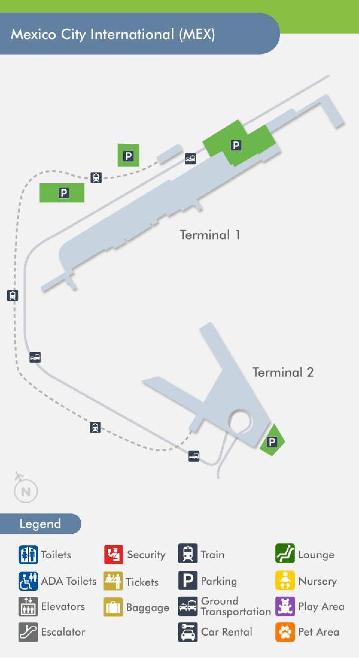 Mexico City airport terminal térkép