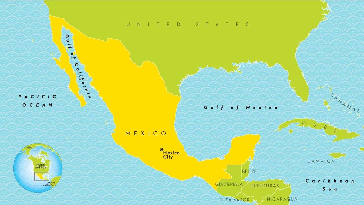 egy térkép Mexico City