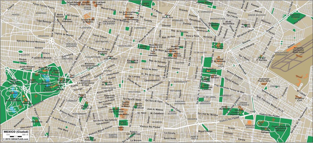 Mexikó Város, utca térkép