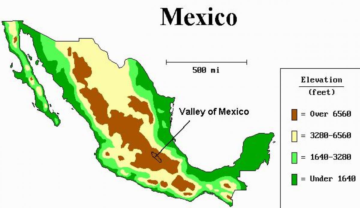 térkép völgy Mexikó