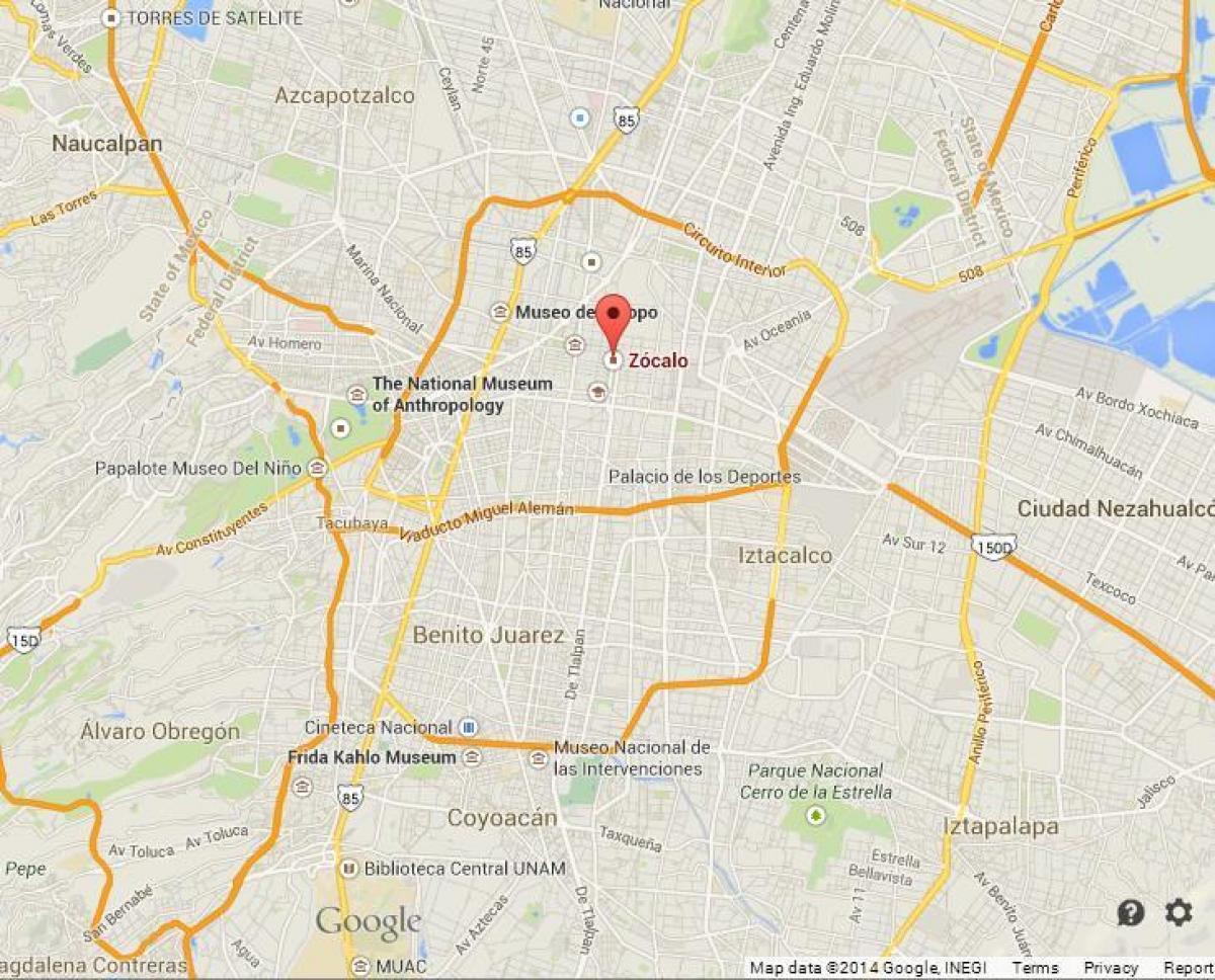 zocalo Mexico City térkép