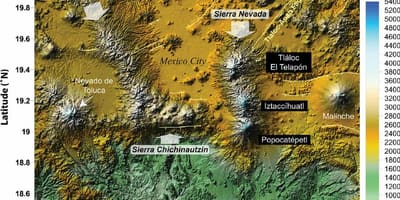 Térkép Mexico City magasság