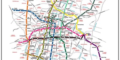 Térkép Mexico City transit