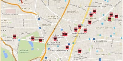 Turibus Mexico City útvonal térkép
