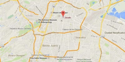 Zocalo Mexico City térkép